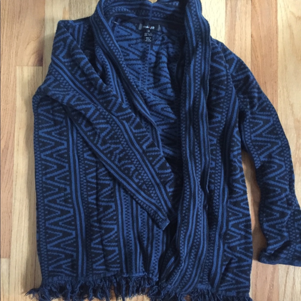 Maurice's small cowl tribal cardigan